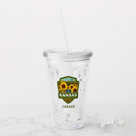 Staatsstolz | Kansas Acryltrinkbecher (Vorderseite Ice)