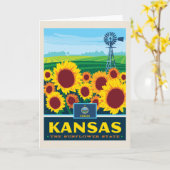Staatsstolz | Kansas Karte (Gelbe Blume)
