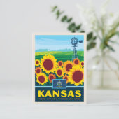 Staatsstolz | Kansas Postkarte (Stehend Vorderseite)