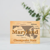 Staatsstolz-Karte-Silhouette für ältere Maryland-K Postkarte (Stehend Vorderseite)