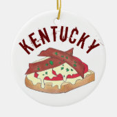 Staatsstolz Kentucky Hot Brown Openface Sandwich Keramik Ornament (Vorne)