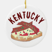 Staatsstolz Kentucky Hot Brown Openface Sandwich Keramik Ornament (Hinten)