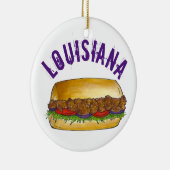 Staatsstolz Louisiana Shrimp Po'Boy Sandwich Keramik Ornament (Rechts)