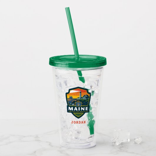 Staatsstolz | Maine Acryltrinkbecher (Vorderseite Ice)