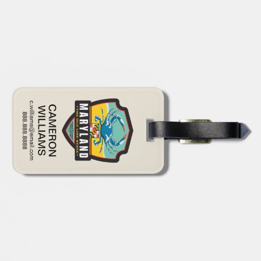 Staatsstolz | Maryland Gepäckanhänger (Rückseite horizontal)