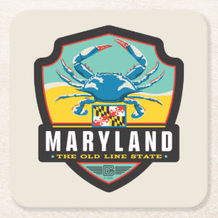 Staatsstolz   Maryland Rechteckiger Pappuntersetzer