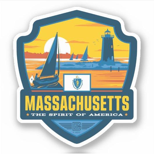 Staatsstolz | Massachusetts Aufkleber (Vorderseite)
