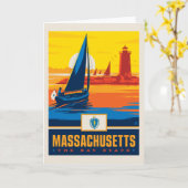 Staatsstolz | Massachusetts Karte (Gelbe Blume)