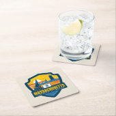 Staatsstolz| Massachusetts Rechteckiger Pappuntersetzer (Vor Ort)