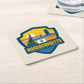 Staatsstolz| Massachusetts Rechteckiger Pappuntersetzer (angewinkelt)