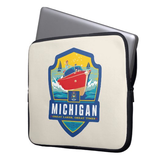 Staatsstolz | Michigan Laptopschutzhülle (Vorderseite Links)