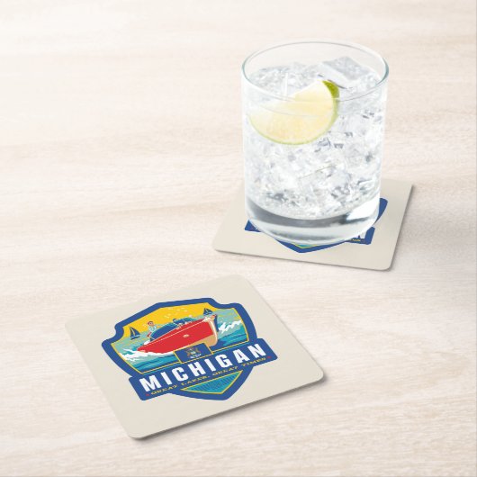 Staatsstolz | Michigan Rechteckiger Pappuntersetzer (Vor Ort)