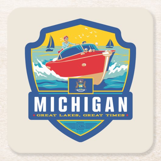 Staatsstolz | Michigan Rechteckiger Pappuntersetzer (Vorderseite)