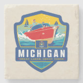 Staatsstolz | Michigan Steinuntersetzer (Vorderseite)