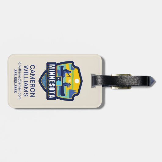 Staatsstolz | Minnesota Gepäckanhänger (Rückseite horizontal)