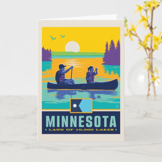 Staatsstolz | Minnesota Karte (Gelbe Blume)