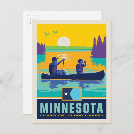 Staatsstolz | Minnesota Postkarte (Vorne/Hinten)
