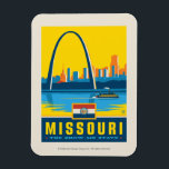 Staatsstolz | Missouri Magnet<br><div class="desc">Anderson Design Group ist eine preisgekrönte Illustrations- und Designfirma in Nashville,  Tennessee. Der Gründer Joel Anderson leitet ein Team talentierter Künstler,  um originale Posterkunst zu kreieren,  die wie Vintage Werbedrucke von den 1920er bis 1960er Jahren aussieht.</div>