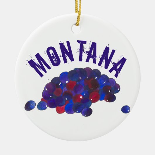 Staatsstolz Montana Huckleberries Blue Huckleberry Keramik Ornament (Vorne)