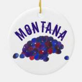 Staatsstolz Montana Huckleberries Blue Huckleberry Keramik Ornament (Hinten)
