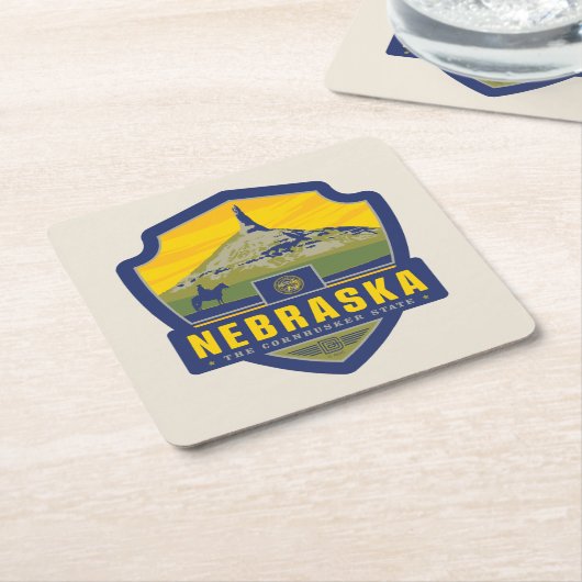 Staatsstolz | Nebraska Rechteckiger Pappuntersetzer (angewinkelt)