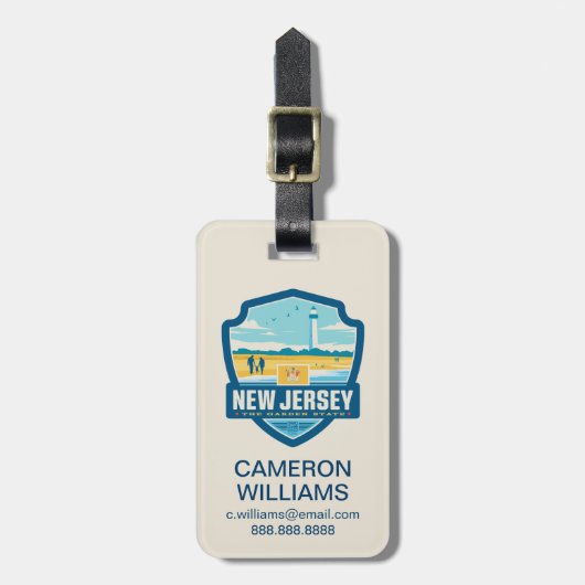 Staatsstolz | New Jersey Gepäckanhänger (Vorderseite vertikal)
