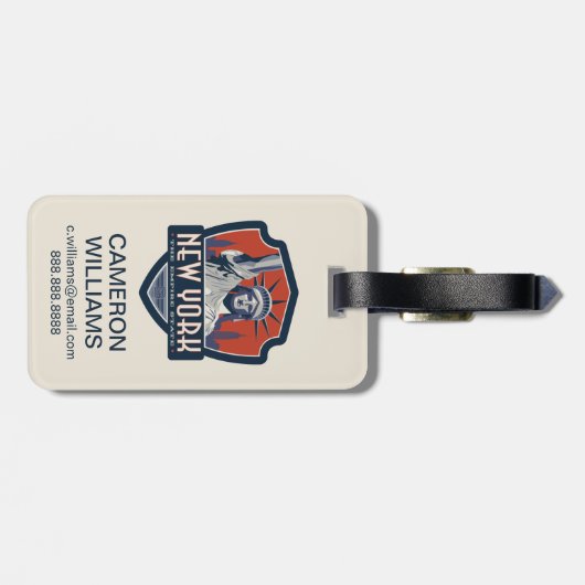 Staatsstolz | New York Gepäckanhänger (Rückseite horizontal)