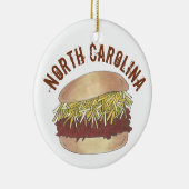 Staatsstolz North Carolina NC Gepulstes Schweinefl Keramik Ornament (Rechts)