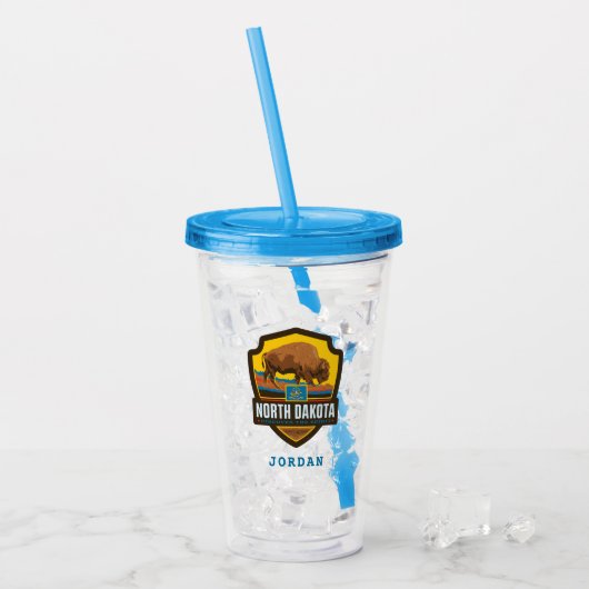 Staatsstolz | North Dakota Acryltrinkbecher (Vorderseite Ice)