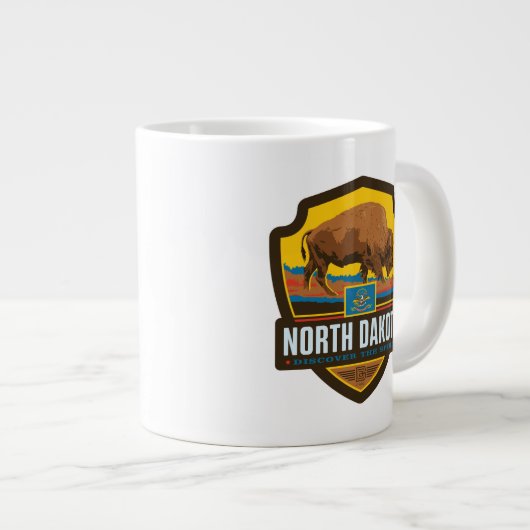 Staatsstolz | North Dakota Jumbo-Tasse (Vorderseite Rechts)
