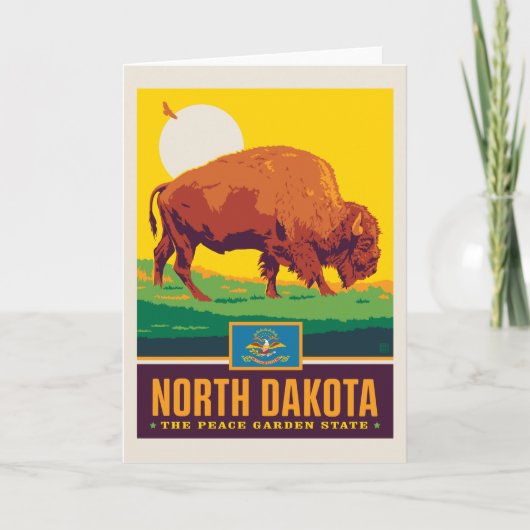Staatsstolz | North Dakota Karte (Vorderseite)