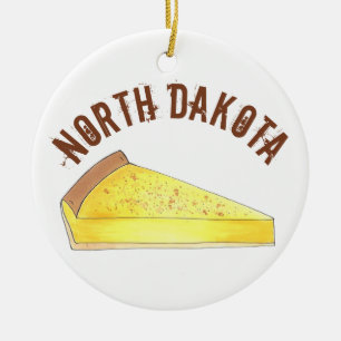 Staatsstolz North Dakota Kuchen Cake Slice Keramik Ornament