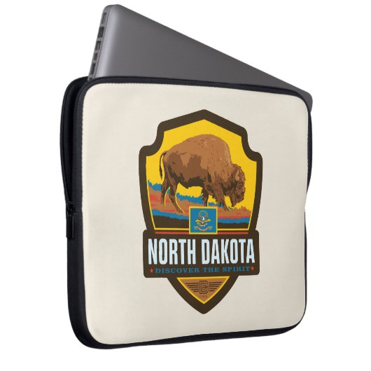 Staatsstolz | North Dakota Laptopschutzhülle (Vorne Rechts)
