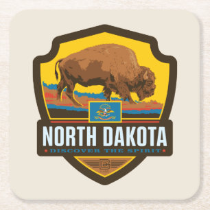 Staatsstolz North Dakota Rechteckiger Pappuntersetzer