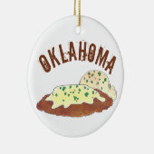 Staatsstolz Oklahoma OK Hühnerfried Steak Keramik Ornament (Rechts)