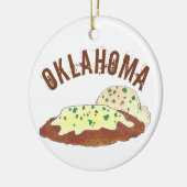 Staatsstolz Oklahoma OK Hühnerfried Steak Keramik Ornament (Links)