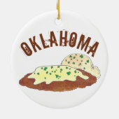 Staatsstolz Oklahoma OK Hühnerfried Steak Keramik Ornament (Hinten)