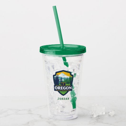 Staatsstolz | Oregon Acryltrinkbecher (Vorderseite Ice)