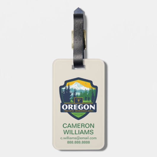 Staatsstolz | Oregon Gepäckanhänger (Rückseite vertikal)