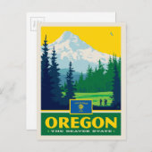 Staatsstolz | Oregon Postkarte (Vorne/Hinten)