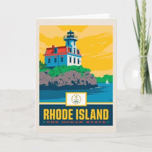 Staatsstolz | Rhode Island Karte (Vorderseite)