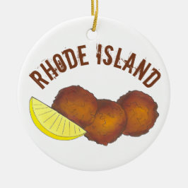 Staatsstolz RI Rhode Island Fried Clam Cakes Keramik Ornament
