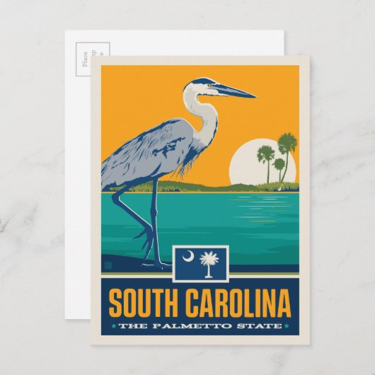 Staatsstolz | South Carolina Postkarte (Vorne/Hinten)