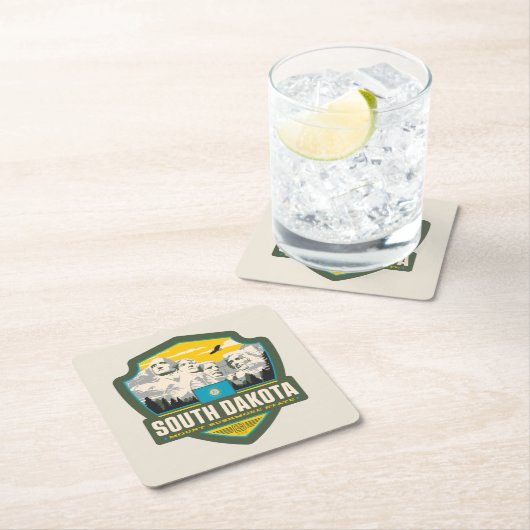 Staatsstolz | South Dakota Rechteckiger Pappuntersetzer (Vor Ort)