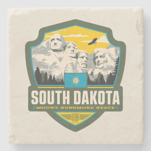 Staatsstolz | South Dakota Steinuntersetzer (Vorderseite)