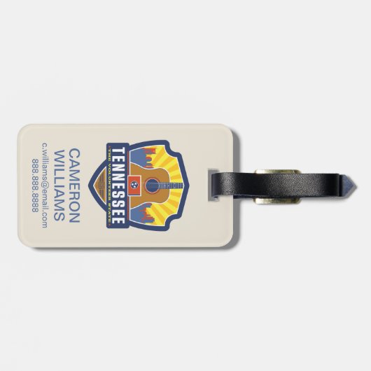 Staatsstolz | Tennessee Gepäckanhänger (Rückseite horizontal)