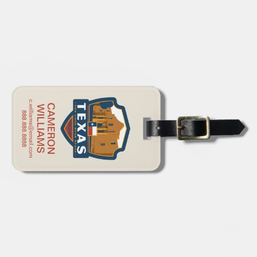 Staatsstolz | Texas Gepäckanhänger (Vorderseite horizontal)