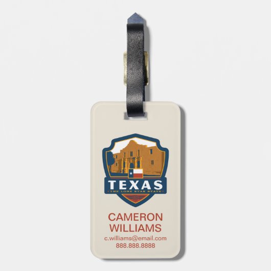 Staatsstolz | Texas Gepäckanhänger (Rückseite vertikal)