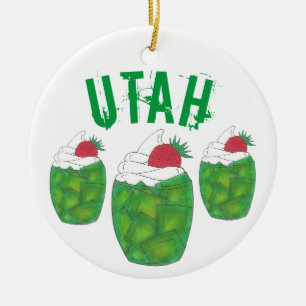 Staatsstolz UTAH Grünes Gelatine Dessert Parfait Keramik Ornament
