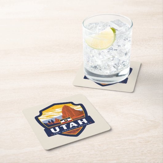 Staatsstolz | Utah Rechteckiger Pappuntersetzer (Vor Ort)